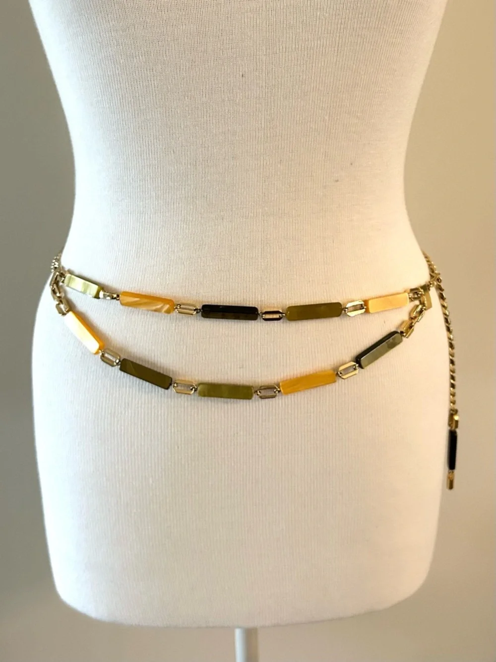 St. John Chain Link Draped Logo Belt 38”